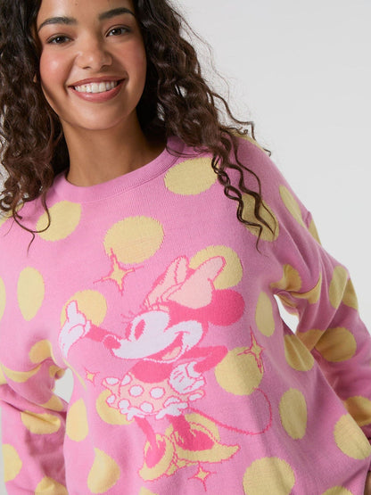 Skinnydip Pink Disney Minnie Mouse Polka Dot Knitted Jumper - image 2