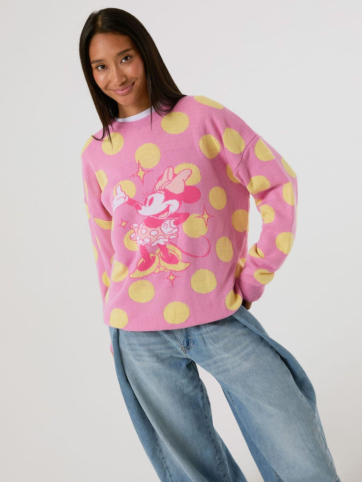 Skinnydip Pink Disney Minnie Mouse Polka Dot Knitted Jumper - image 3