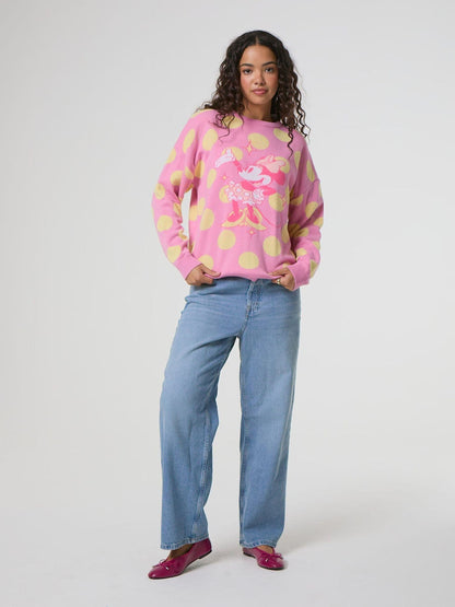 Skinnydip Pink Disney Minnie Mouse Polka Dot Knitted Jumper - image 4