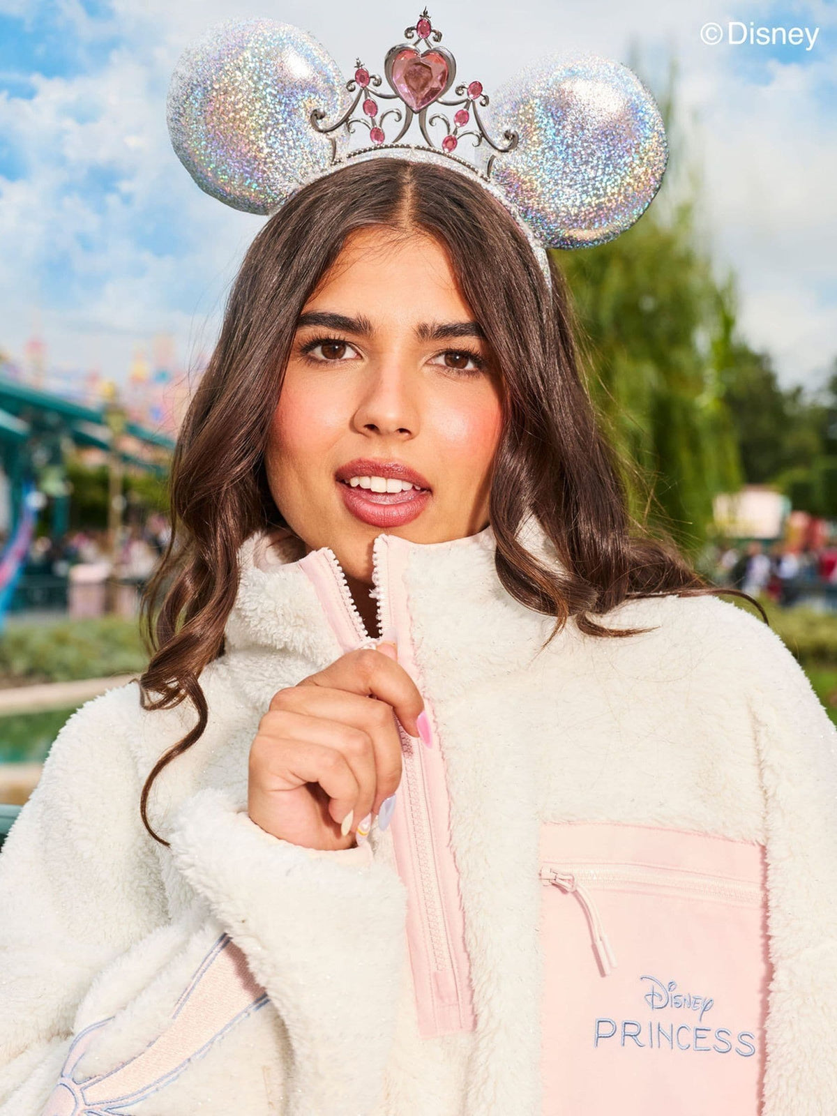 Skinnydip White Disney Castle Fleece Jacket - image 3