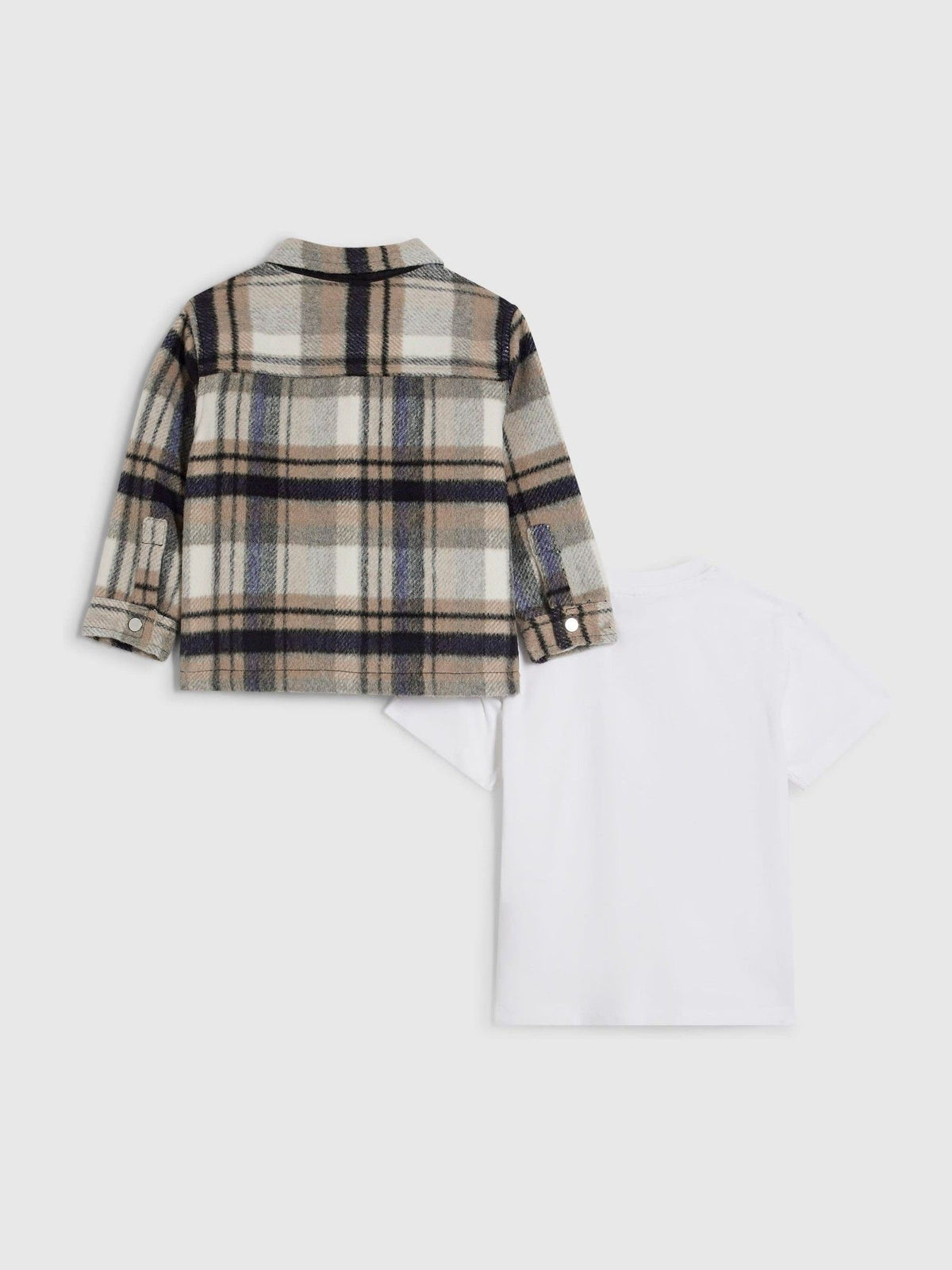 River Island Cream Check Shacket with Zip - image 2