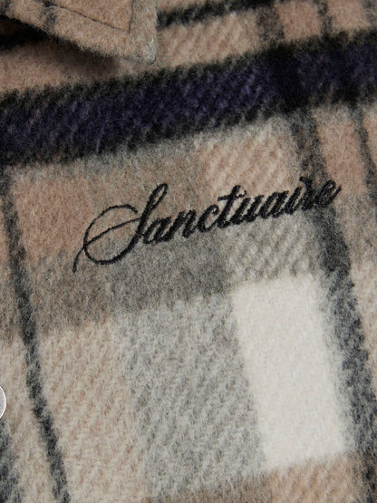 River Island Cream Check Shacket with Zip - image 4