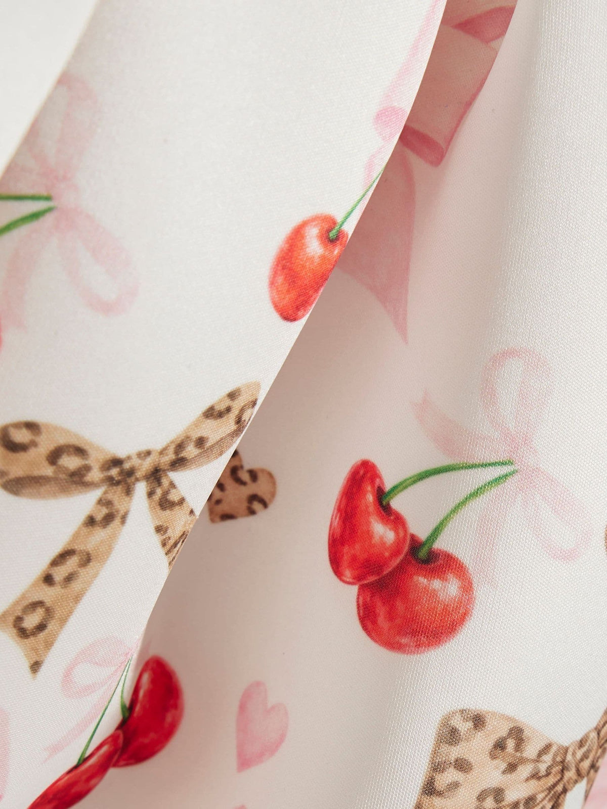 River Island Cream Bow Top & Cherry Skirts Set - image 4