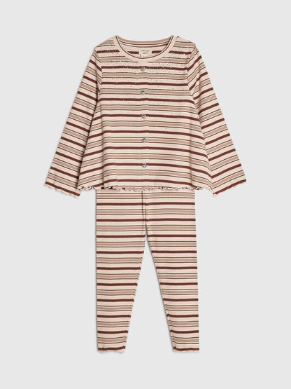 River Island Brown Stripe Hotfix Top & Leggings Set - image 3