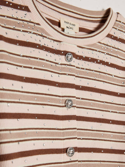 River Island Brown Stripe Hotfix Top & Leggings Set - image 5