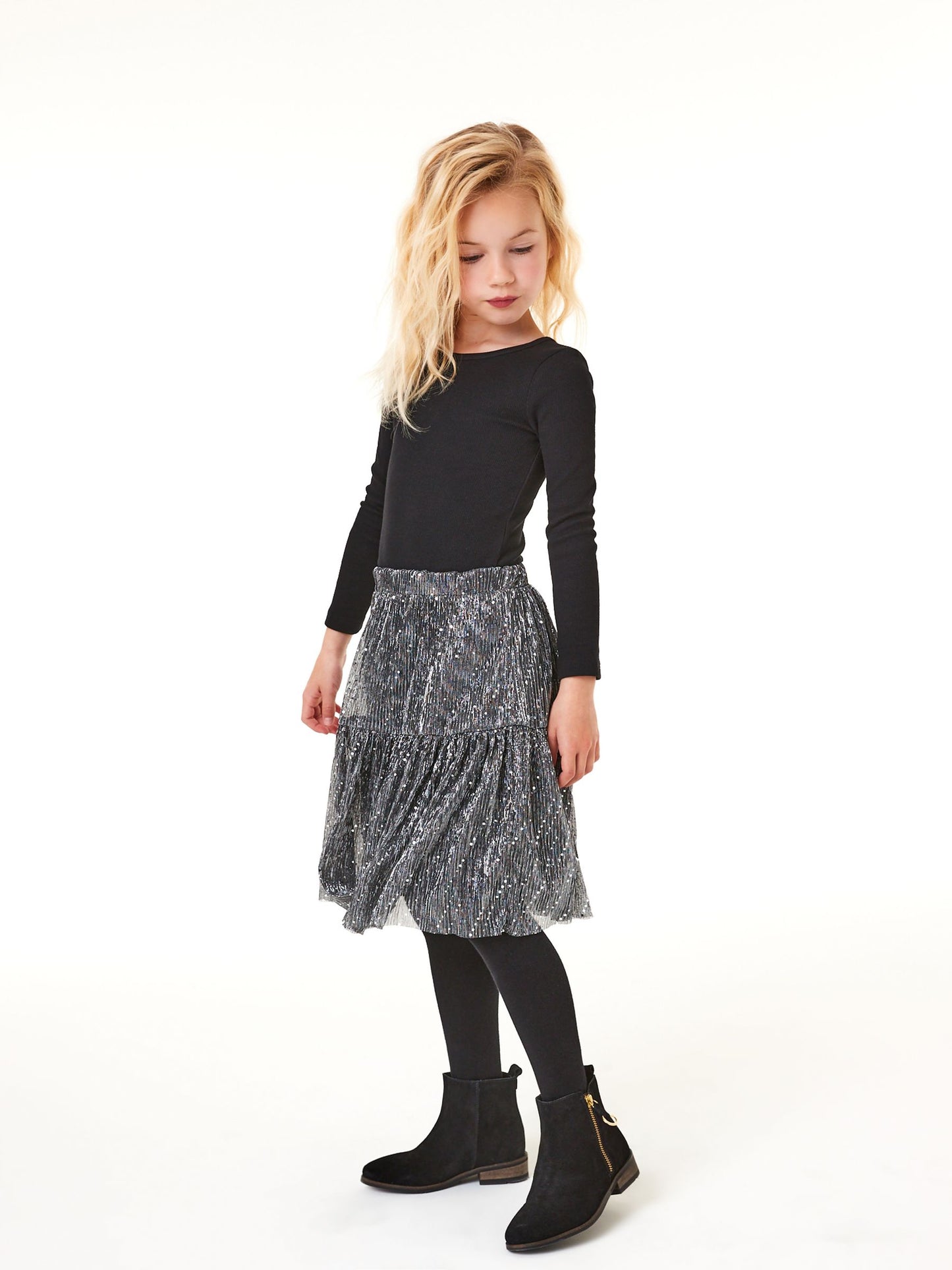Dsiney Kidz - Black Long Sleeve Ribbed Top (3-16yrs) image 1