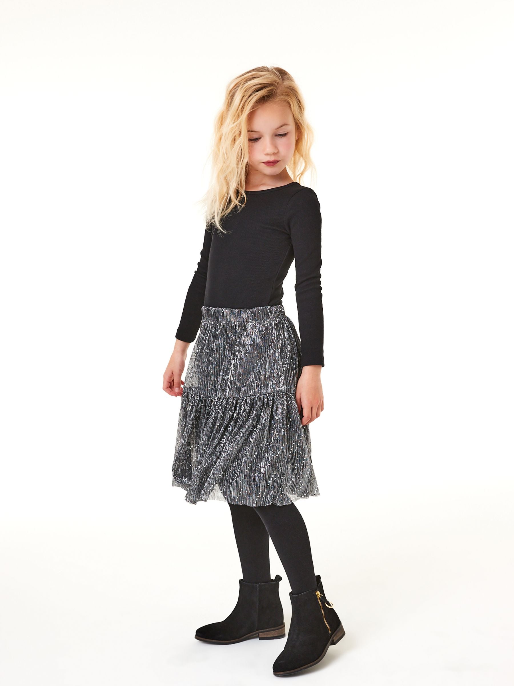 Dsiney Kidz - Black Long Sleeve Ribbed Top (3-16yrs) image 1