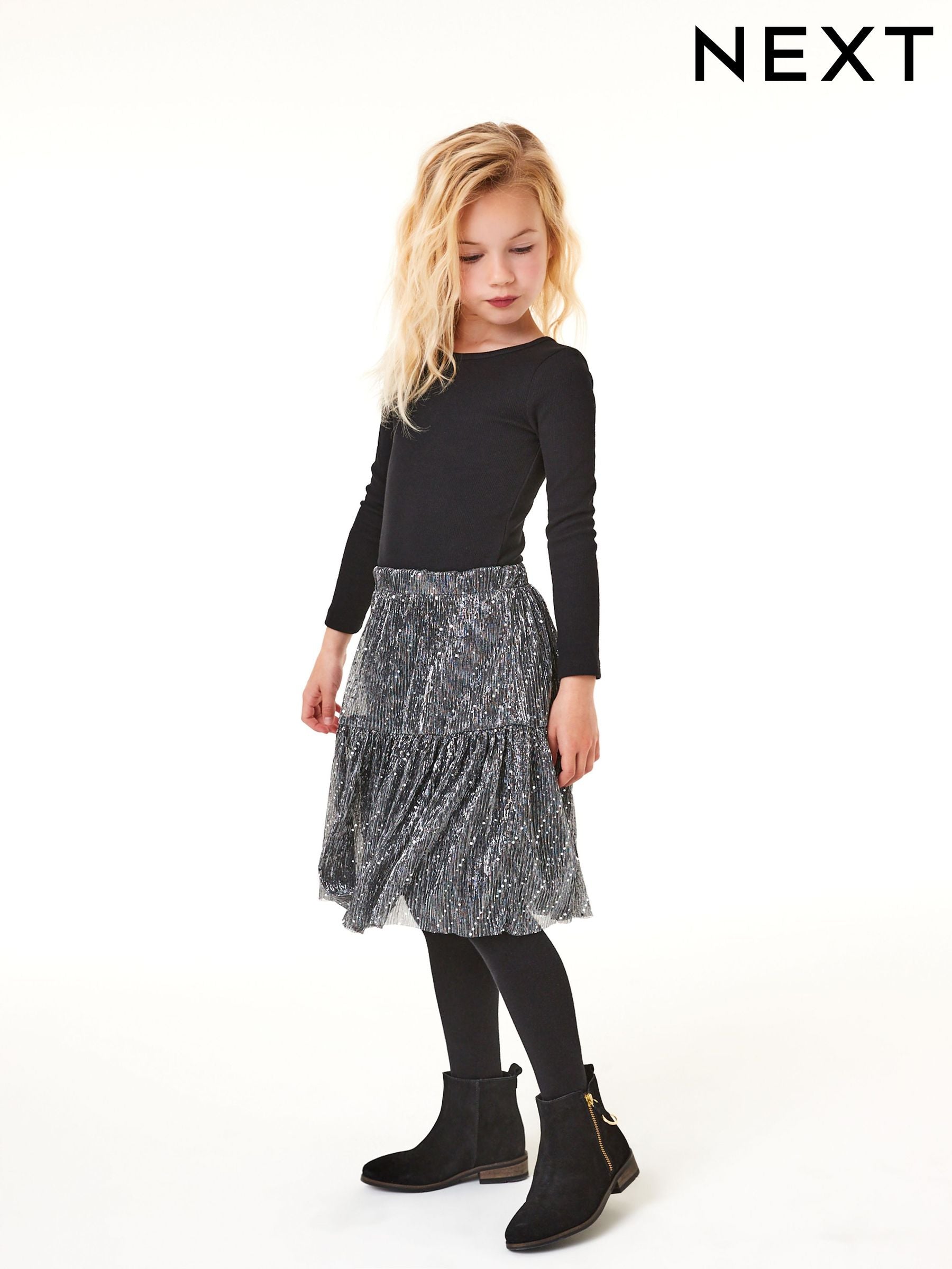Dsiney Kidz - Black Long Sleeve Ribbed Top (3-16yrs) image 8