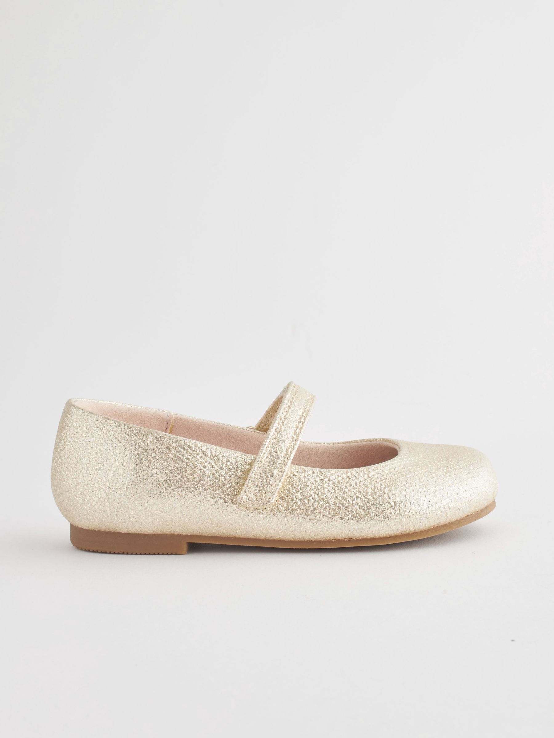 Gold Wide Fit (G) Mary Jane Touch Fastening Occasion Shoes image 3