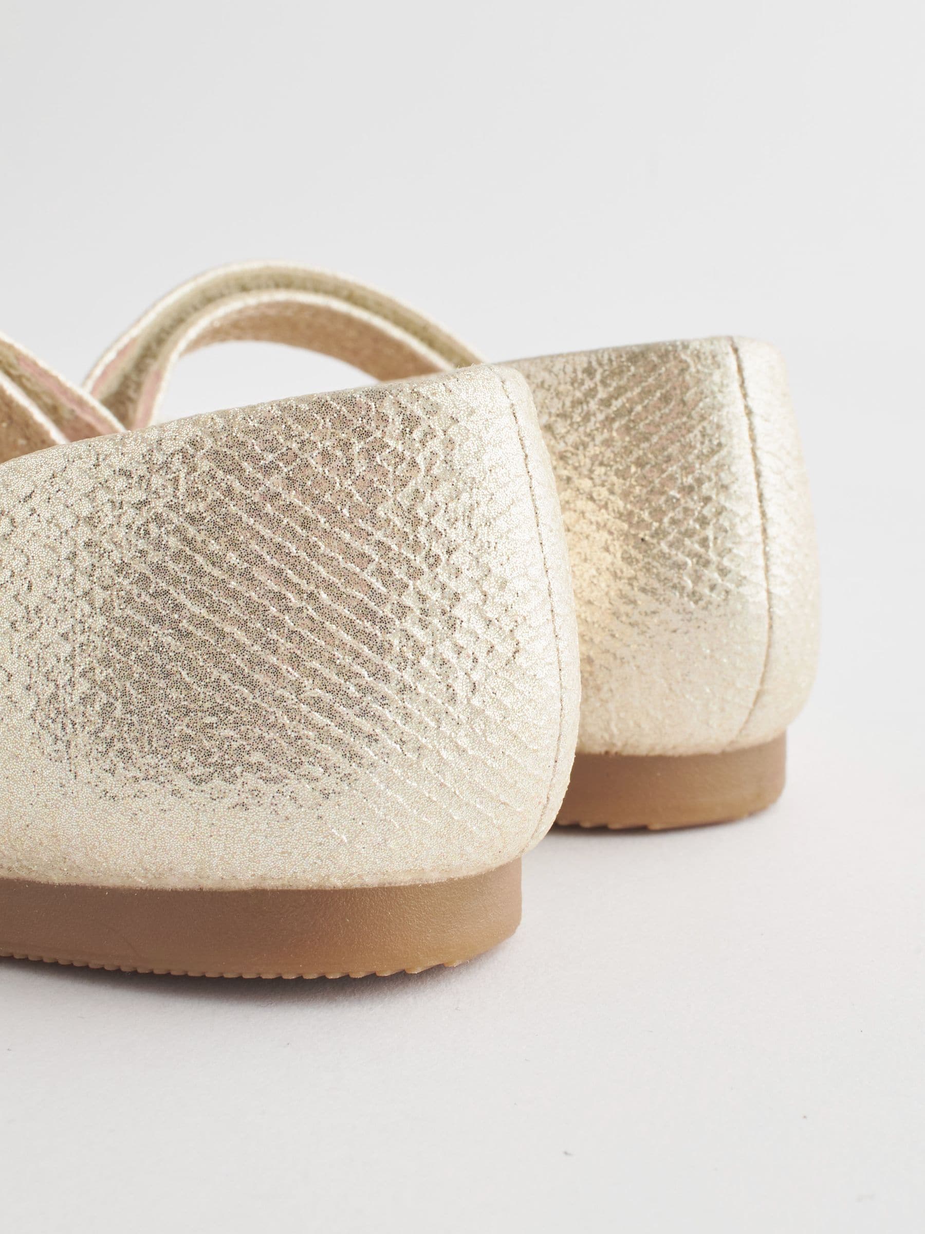 Gold Wide Fit (G) Mary Jane Touch Fastening Occasion Shoes image 4