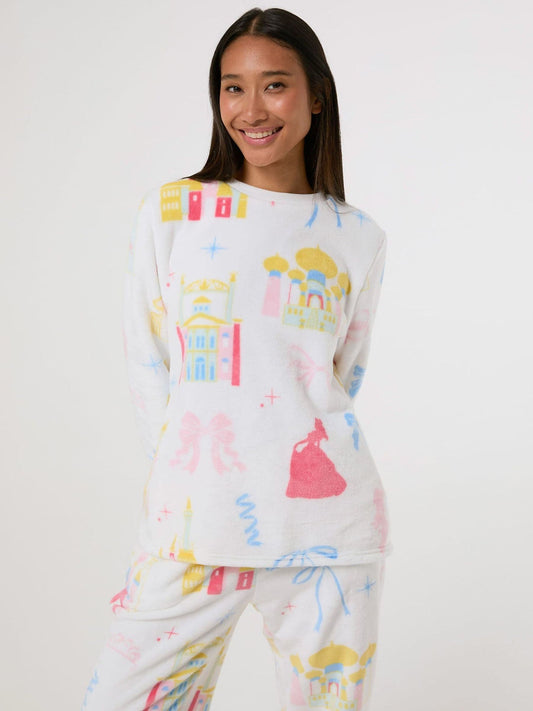 Skinnydip White Disney Princess Glitter Fleece Twosie Set - image 1