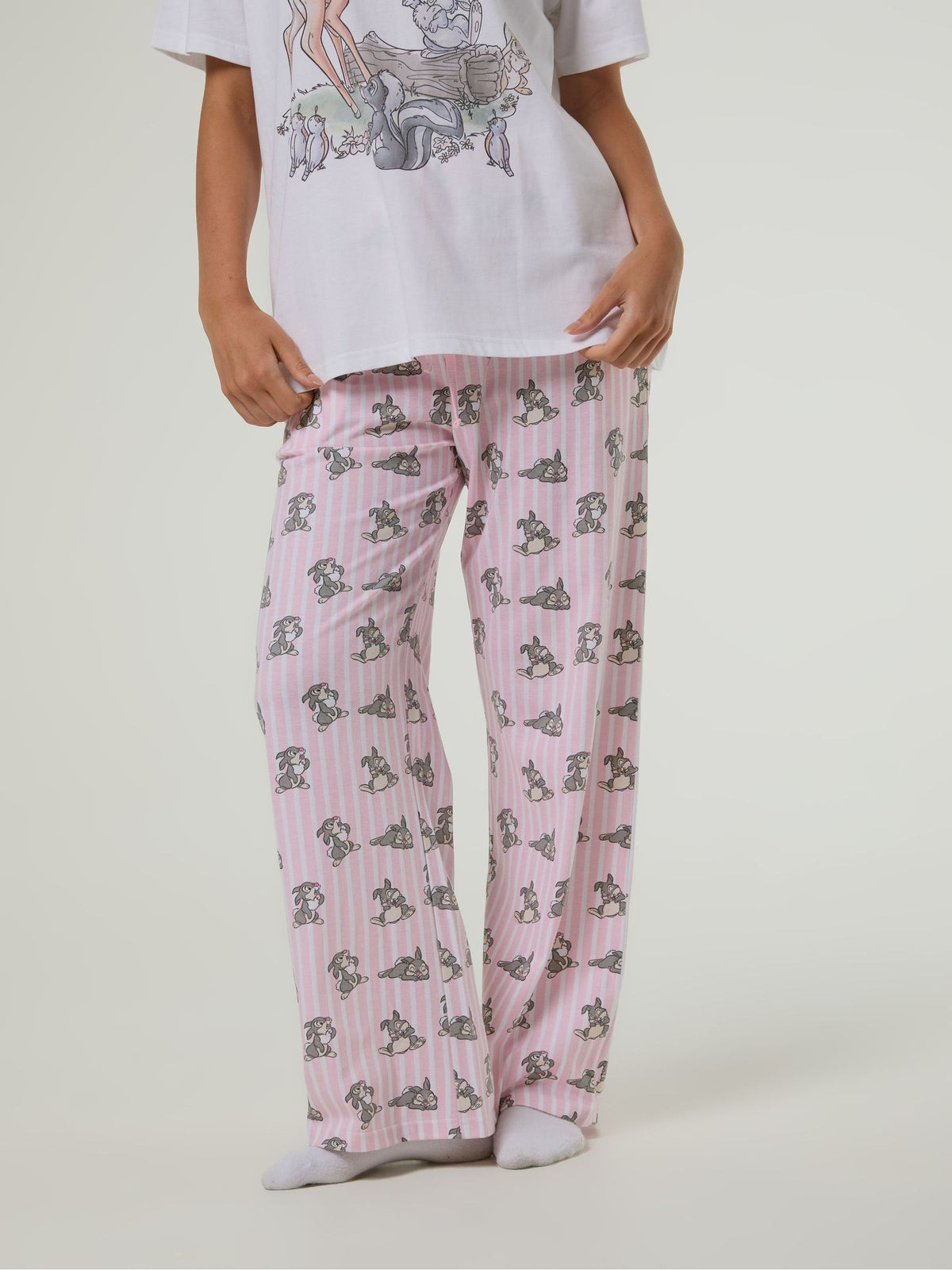 Skinnydip White Disney Bambi T-Shirt and Trousers Set with Eye Mask - image 4