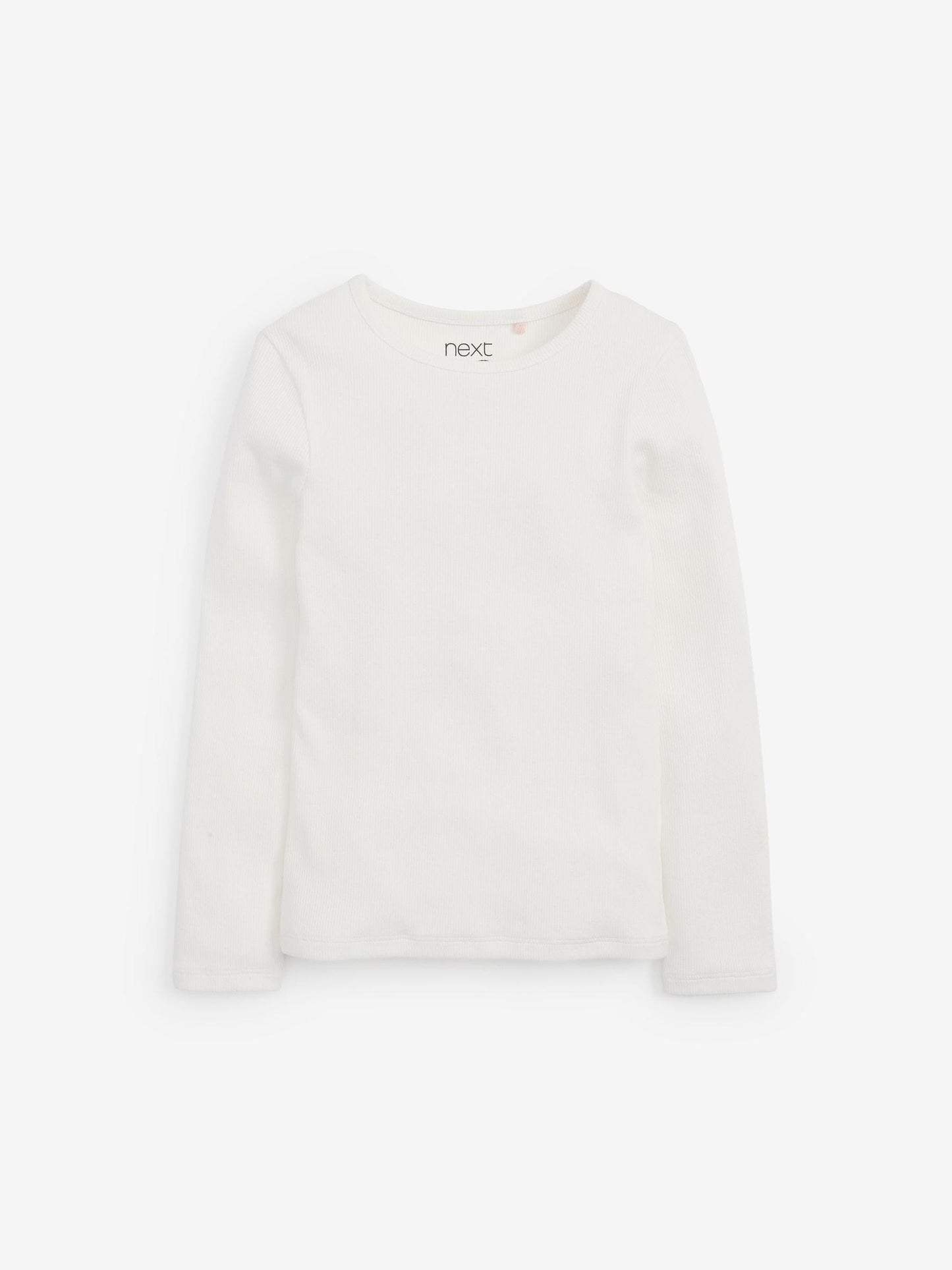 Dsiney Kidz - Ecru White/Cream Long Sleeve Ribbed Top (3-16yrs) image 3