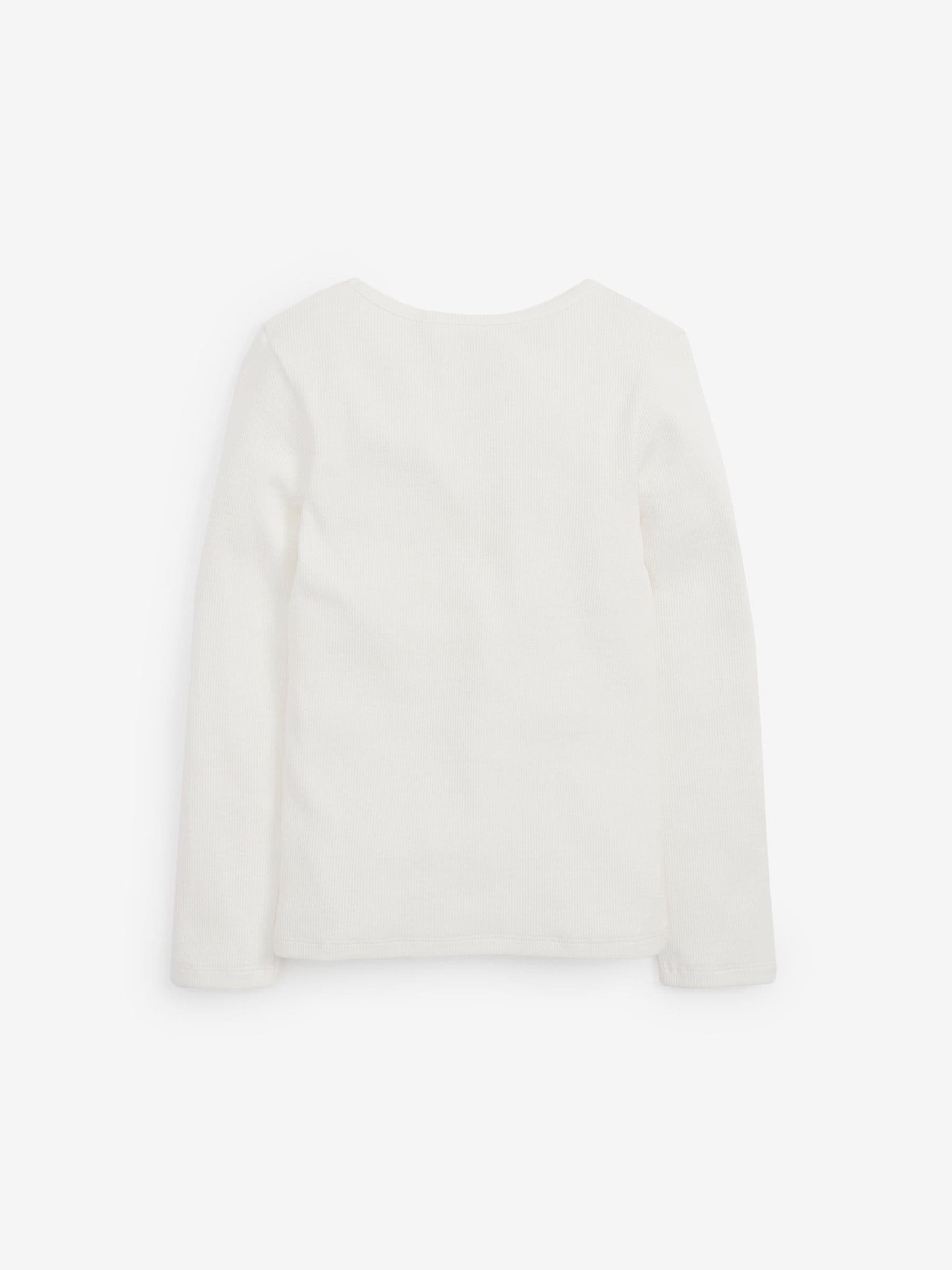 Dsiney Kidz - Ecru White/Cream Long Sleeve Ribbed Top (3-16yrs) image 4