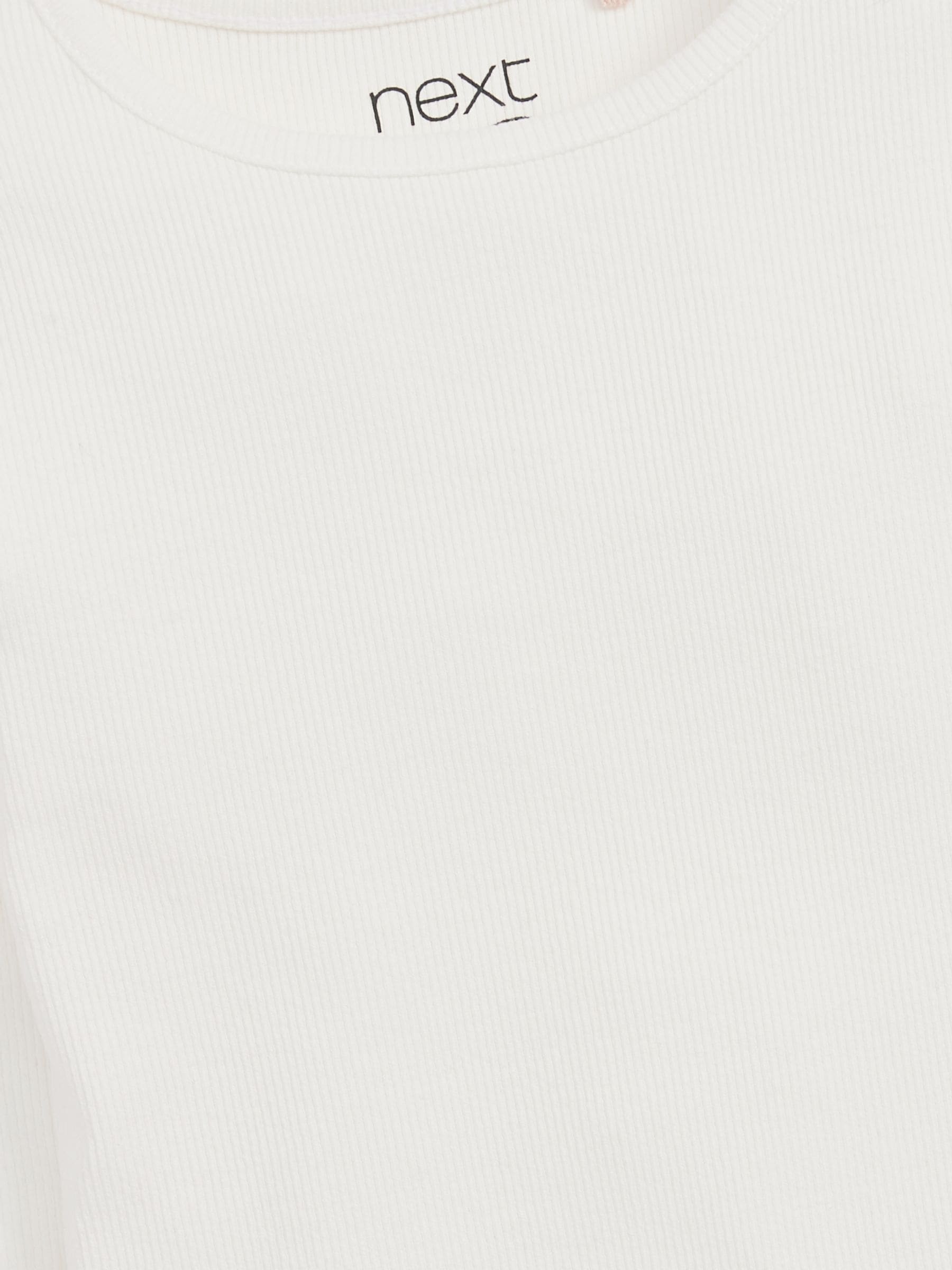 Dsiney Kidz - Ecru White/Cream Long Sleeve Ribbed Top (3-16yrs) image 5