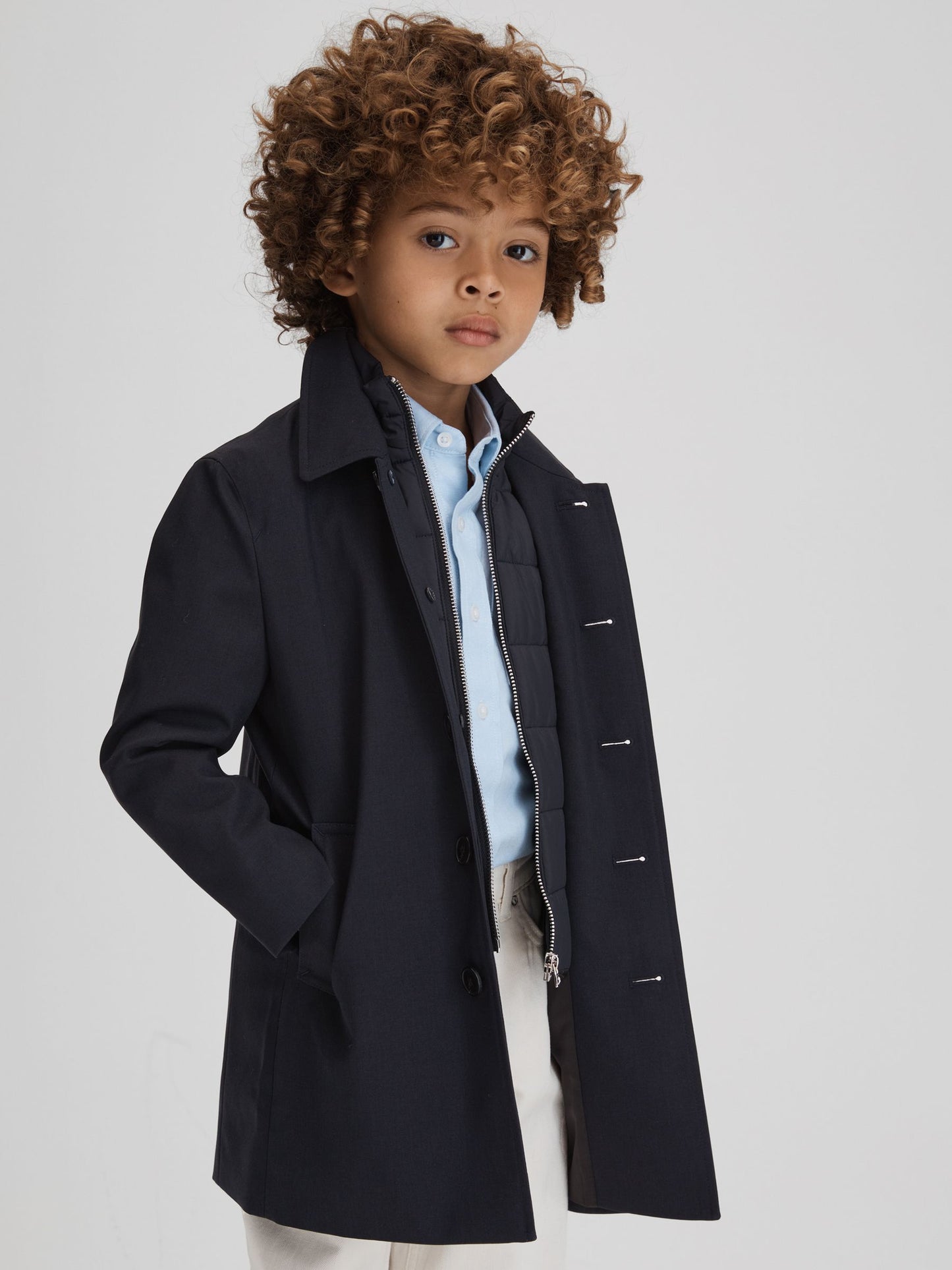 Dsiney Kidz - Reiss Navy Perrin 3-9 yrs Trench With Funnel-Neck Insert image 1