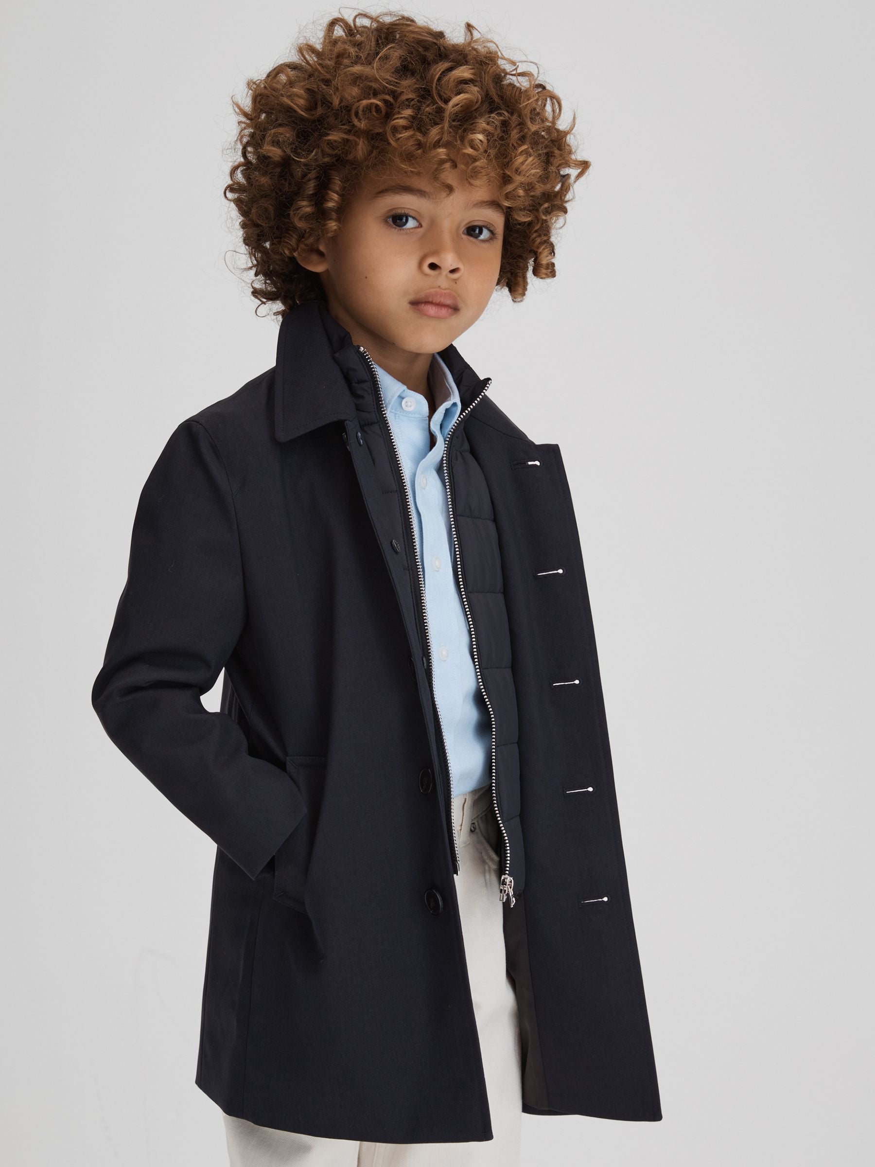 Dsiney Kidz - Reiss Navy Perrin 3-9 yrs Trench With Funnel-Neck Insert image 1