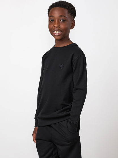 Dsiney Kidz - Gym King Black Victory Loopback Crew Neck Sweat Top image 1