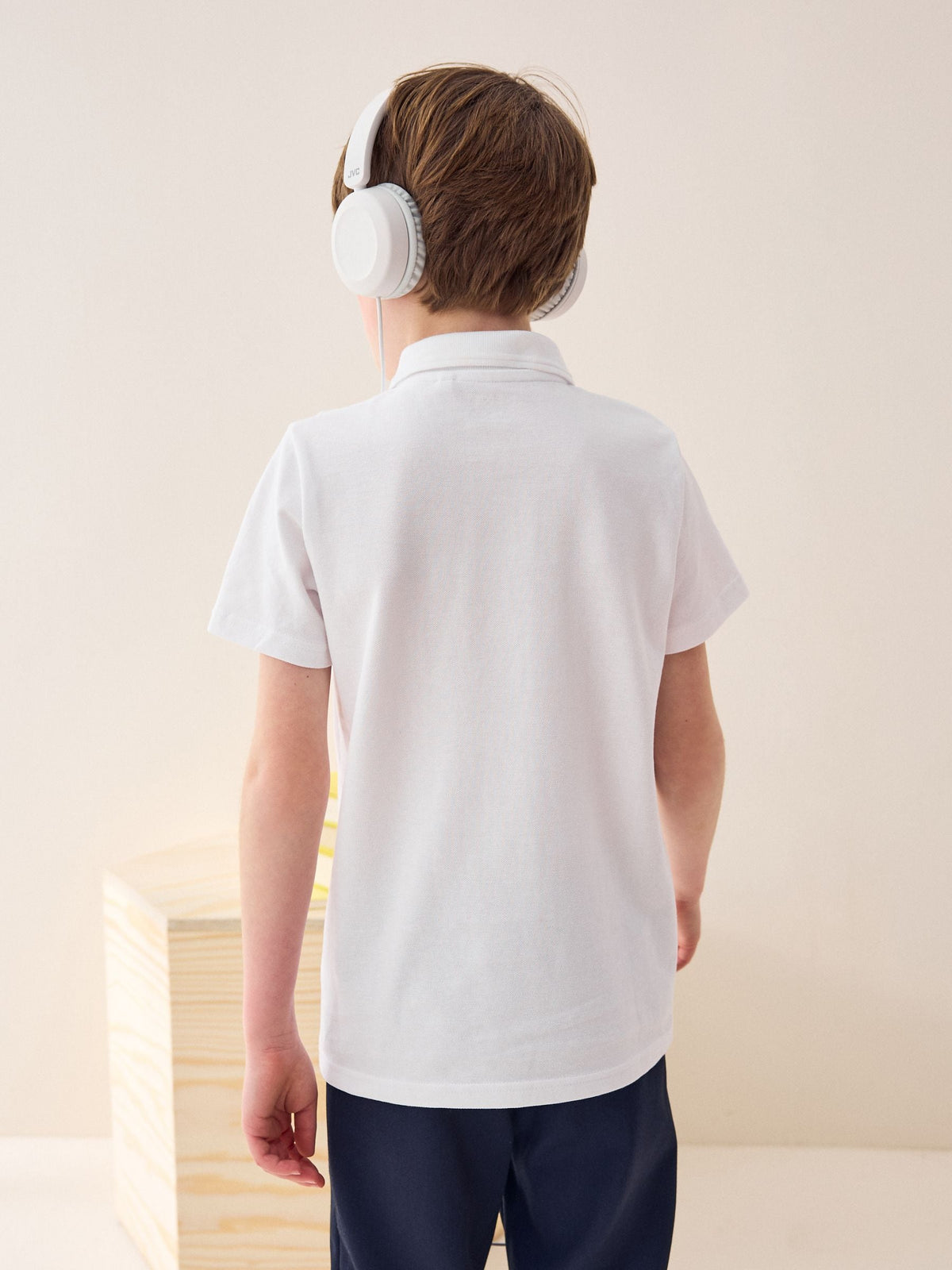 Dsiney Kidz - White Regular Fit Cotton School Short Sleeve Polo Shirts 2 Pack (3-16yrs) image 6