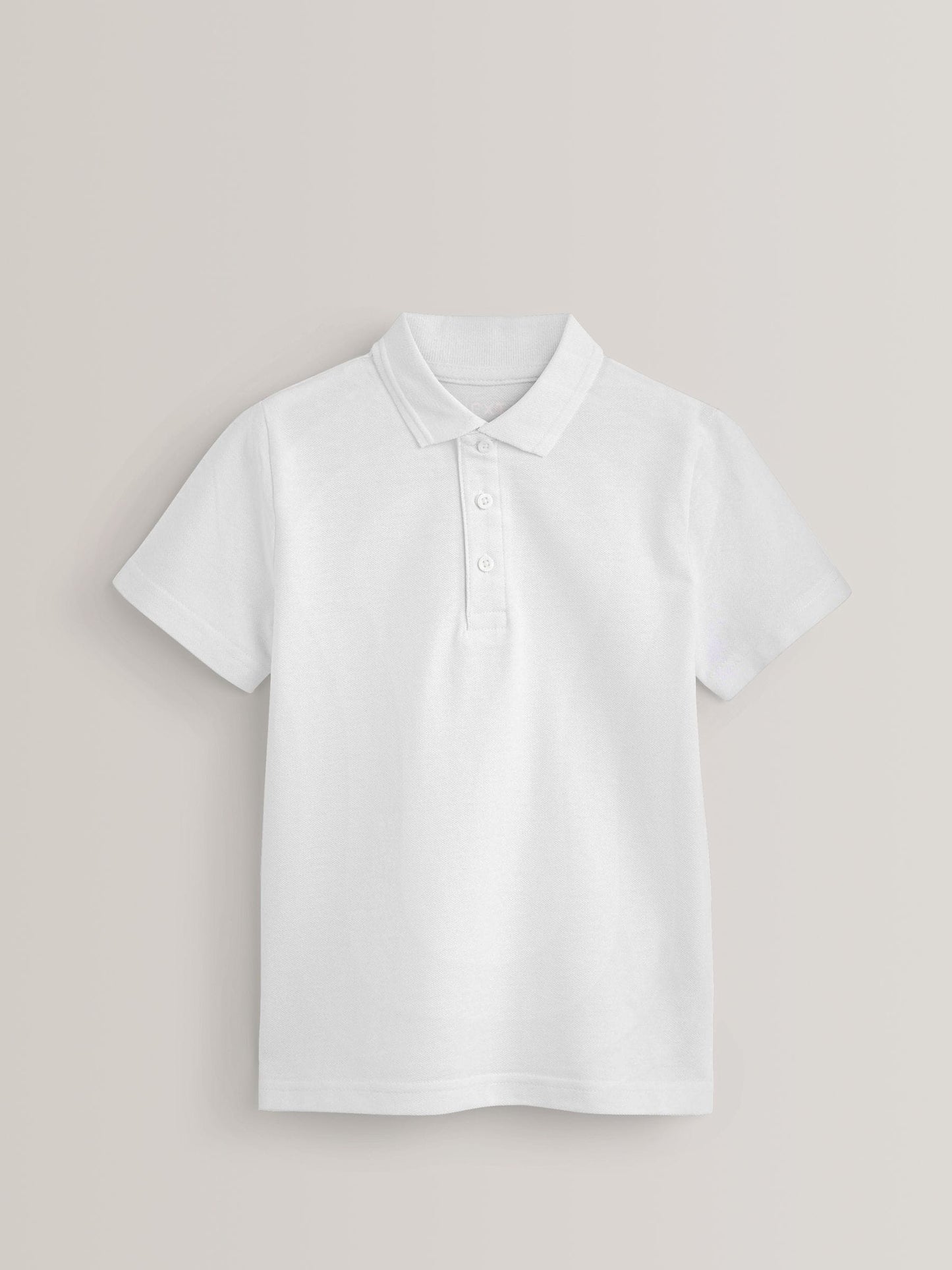 Dsiney Kidz - White Regular Fit Cotton School Short Sleeve Polo Shirts 2 Pack (3-16yrs) image 7