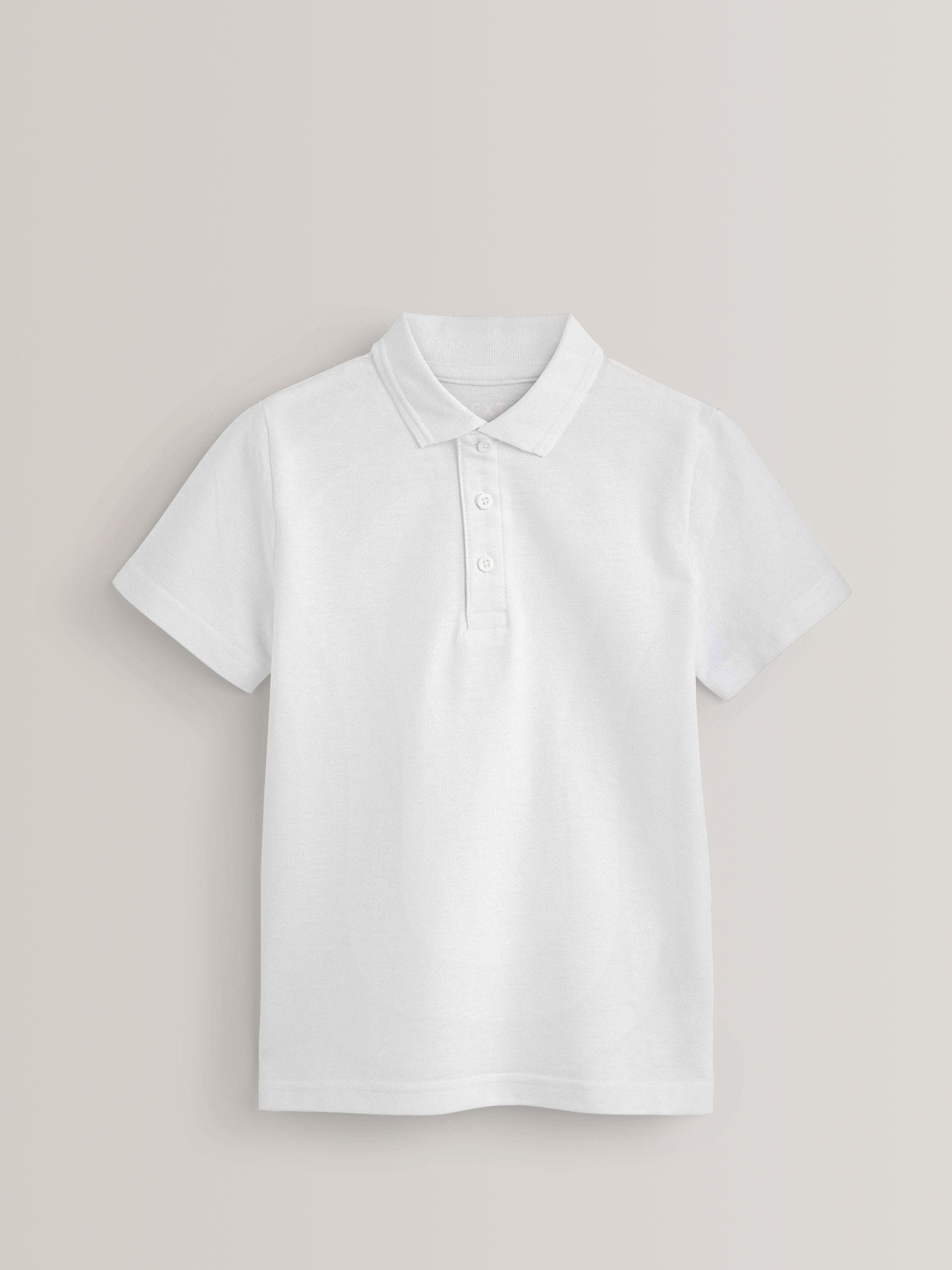 Dsiney Kidz - White Regular Fit Cotton School Short Sleeve Polo Shirts 2 Pack (3-16yrs) image 7