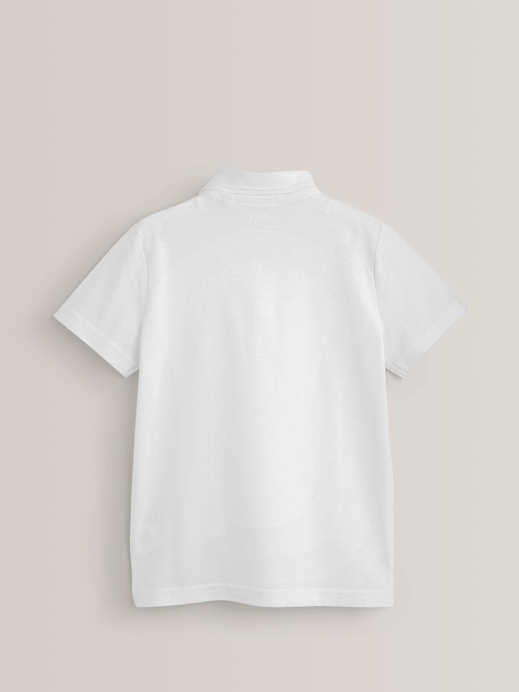 Dsiney Kidz - White Regular Fit Cotton School Short Sleeve Polo Shirts 2 Pack (3-16yrs) image 8