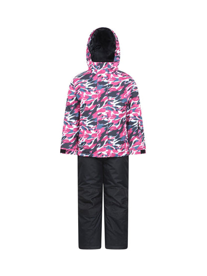 Mountain Warehouse Black Kids Printed Ski Jacket & Trousers Set - image 1
