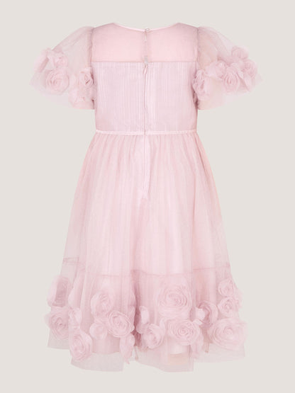 Dsiney Kidz - Monsoon Pink Remi Rose Appliqué Glitter Party Dress image 3