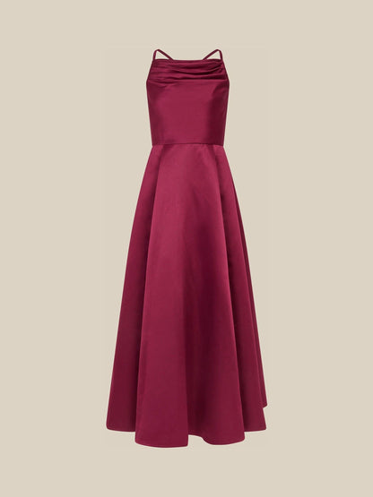 Dsiney Kidz - Monsoon Red Cowl Neck Satin Prom Dress image 2
