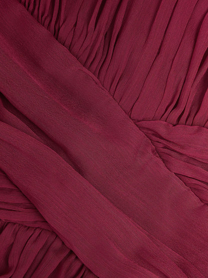 Dsiney Kidz - Monsoon Red Cowl Neck Satin Prom Dress image 4