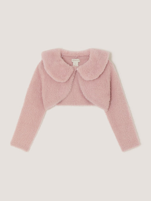 Dsiney Kidz - Monsoon Pink Baby Detachable Collar Fuzzy Cardigan image 1