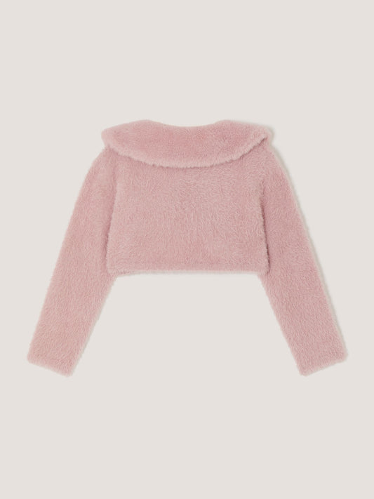Dsiney Kidz - Monsoon Pink Baby Detachable Collar Fuzzy Cardigan image 2