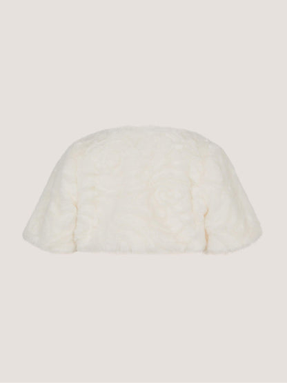Dsiney Kidz - Monsoon Cream Baby Rose Faux Fur Cardigan image 3