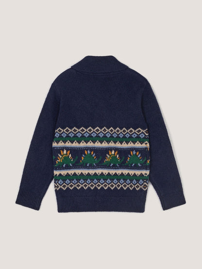 Monsoon Blue Dinosaur Fair Isle Cardigan - image 2