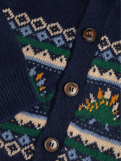 Monsoon Blue Dinosaur Fair Isle Cardigan - image 3