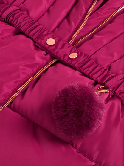 Monsoon Red Faux Fur Padded Coat - image 3