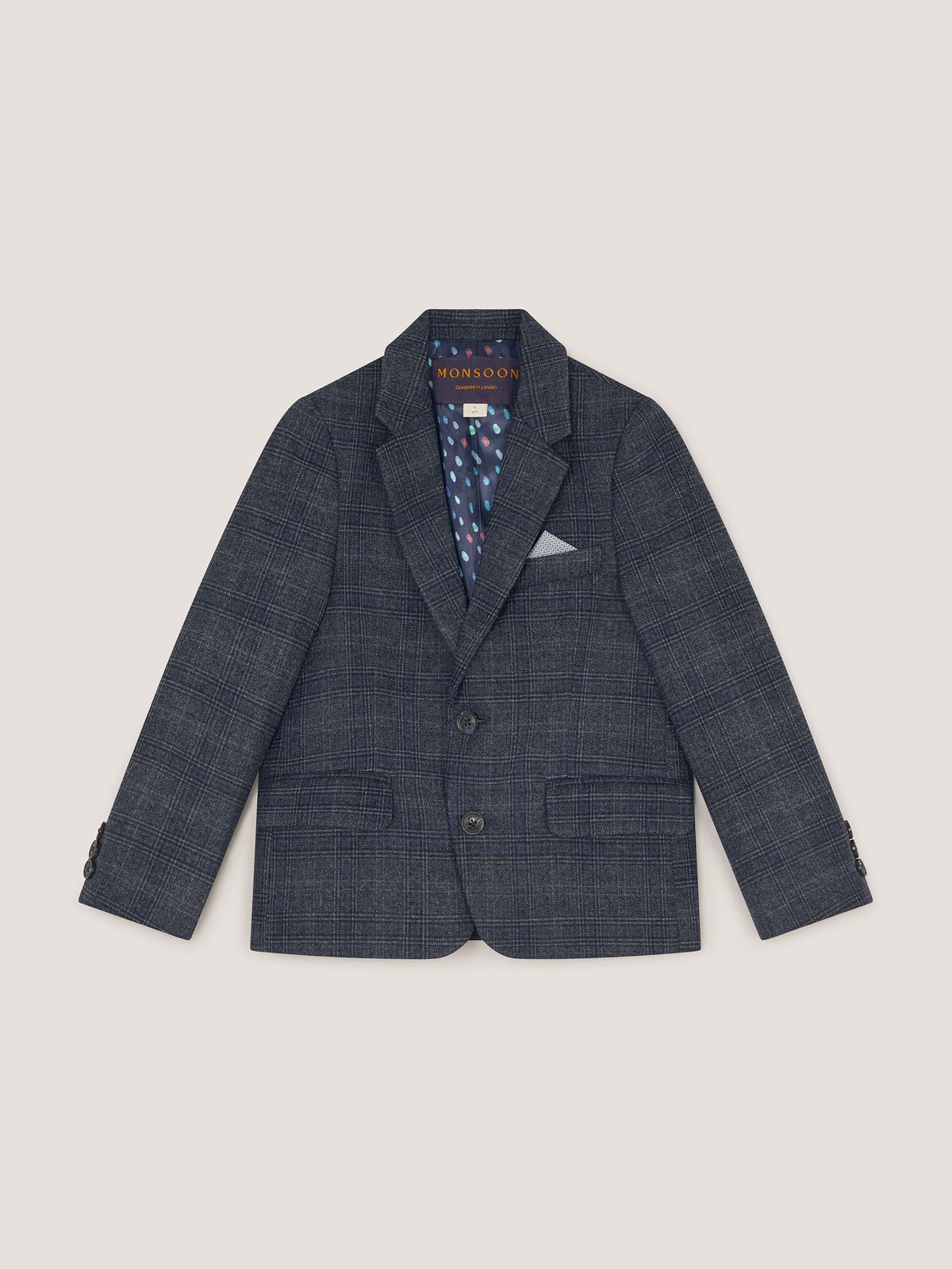Dsiney Kidz - Monsoon Grey Rufus Check Suit Jacket image 2