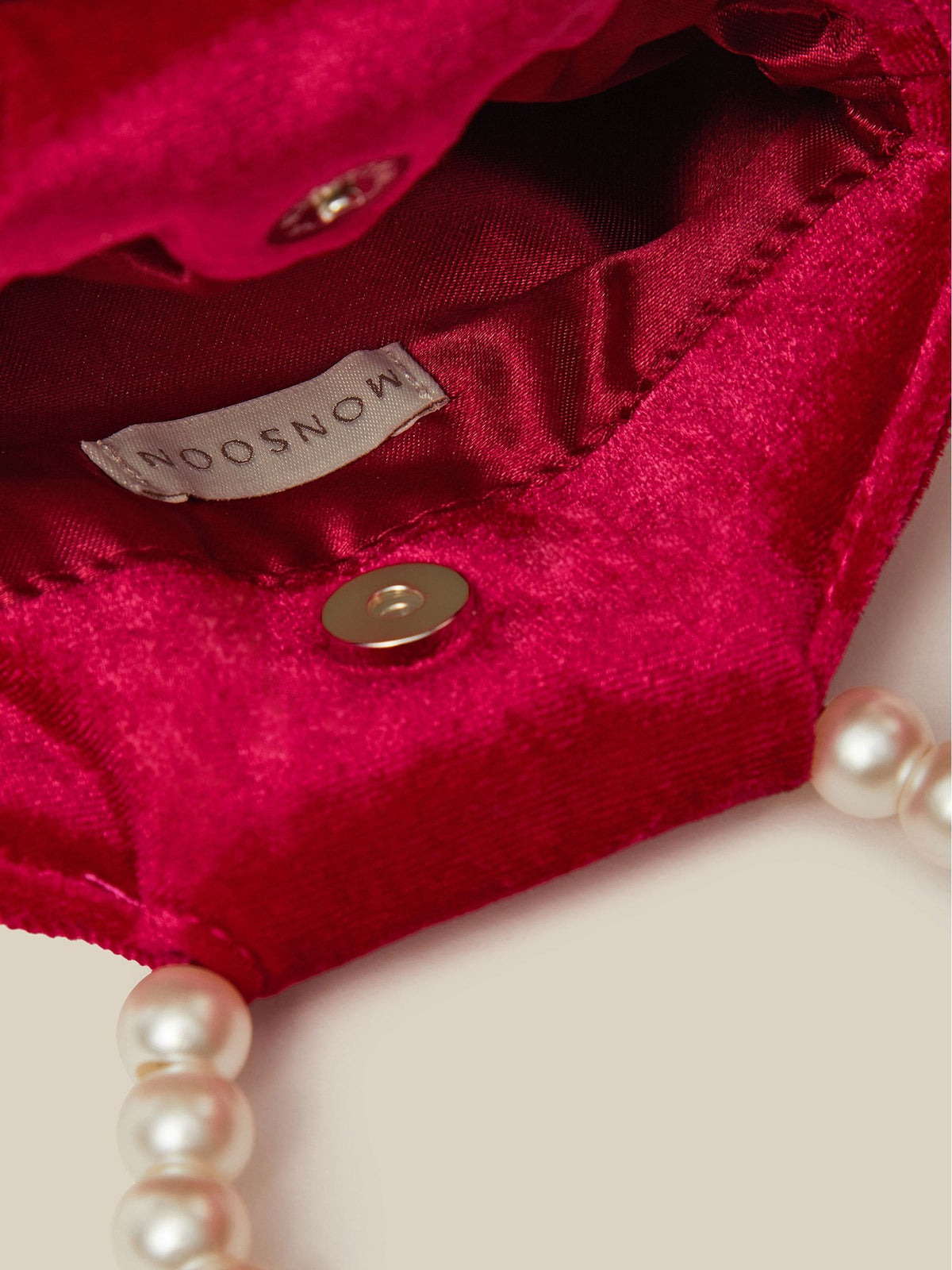 Monsoon Red Leila Rose Velvet Bag - image 3