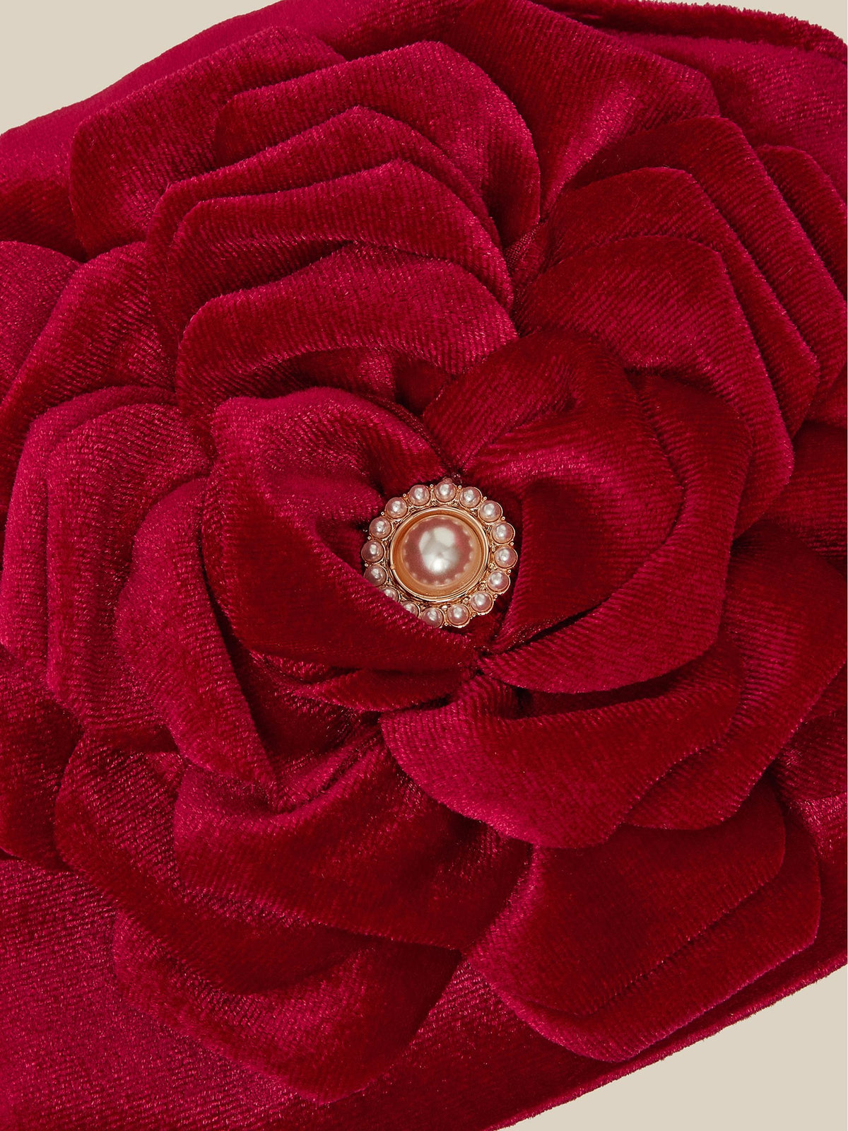 Monsoon Red Leila Rose Velvet Bag - image 4