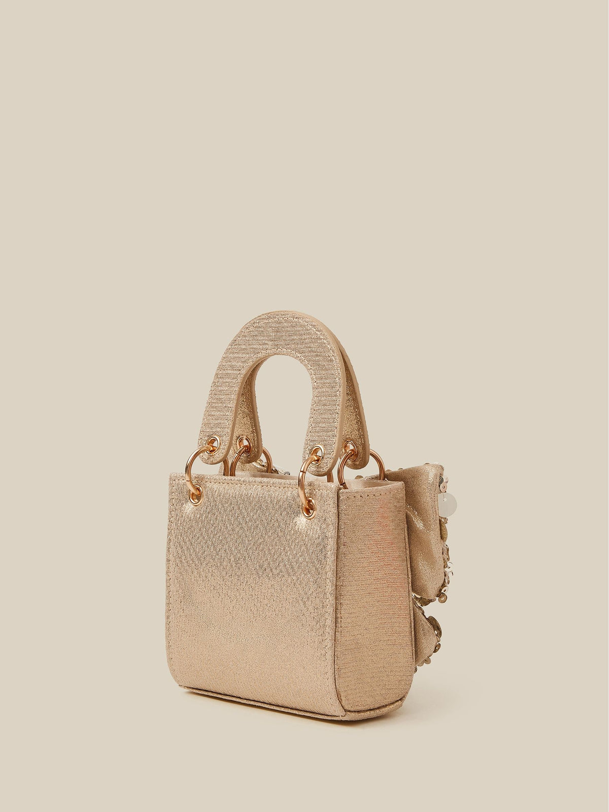 Monsoon Gold Sequin Bow Tote Bag - image 2