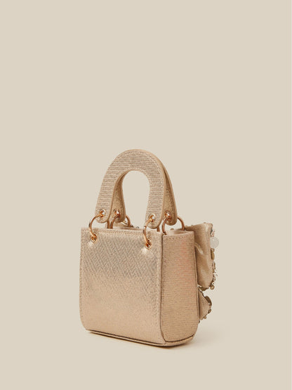 Monsoon Gold Sequin Bow Tote Bag - image 2