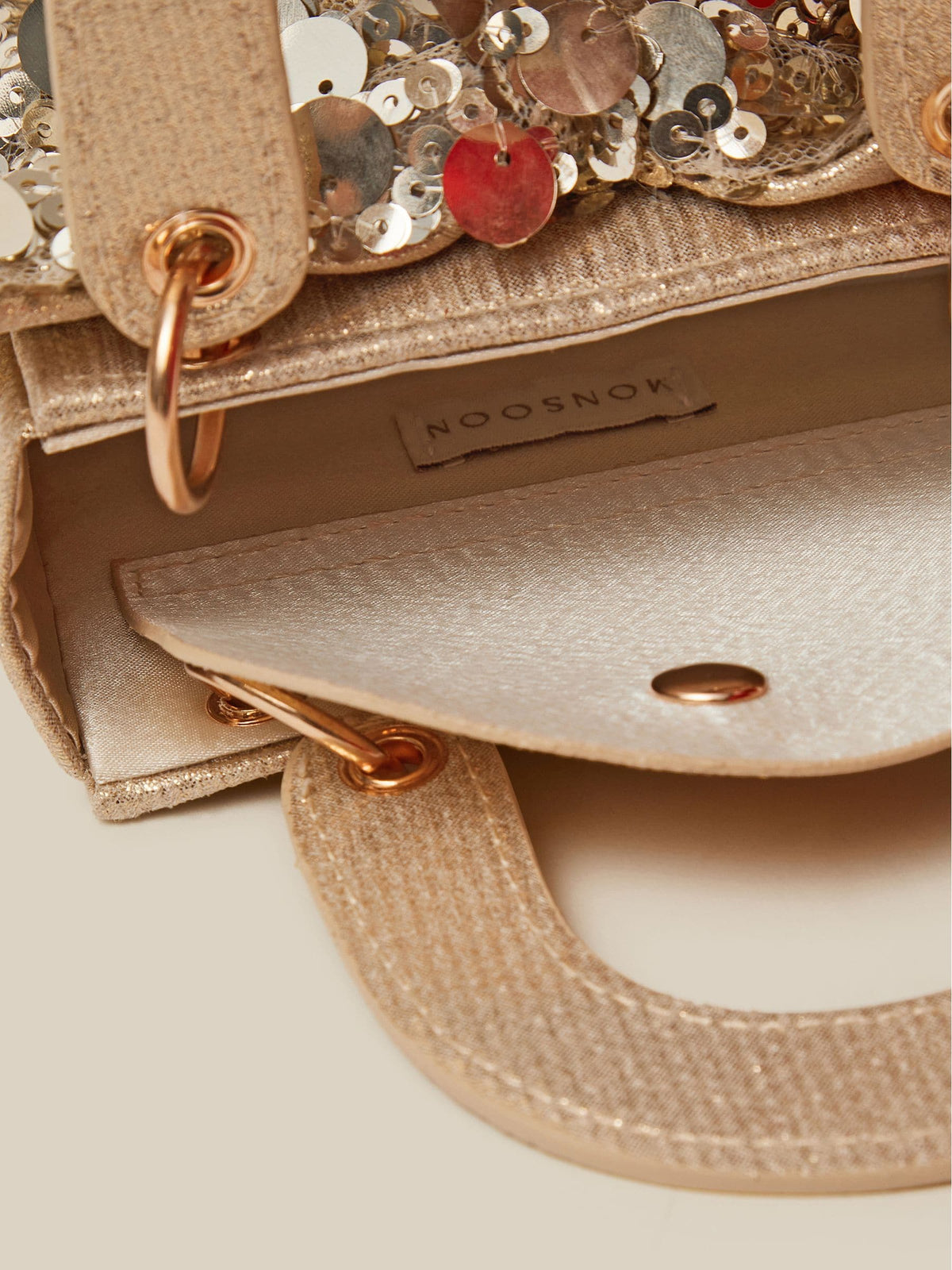 Monsoon Gold Sequin Bow Tote Bag - image 4