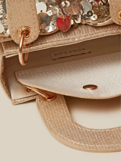 Monsoon Gold Sequin Bow Tote Bag - image 4