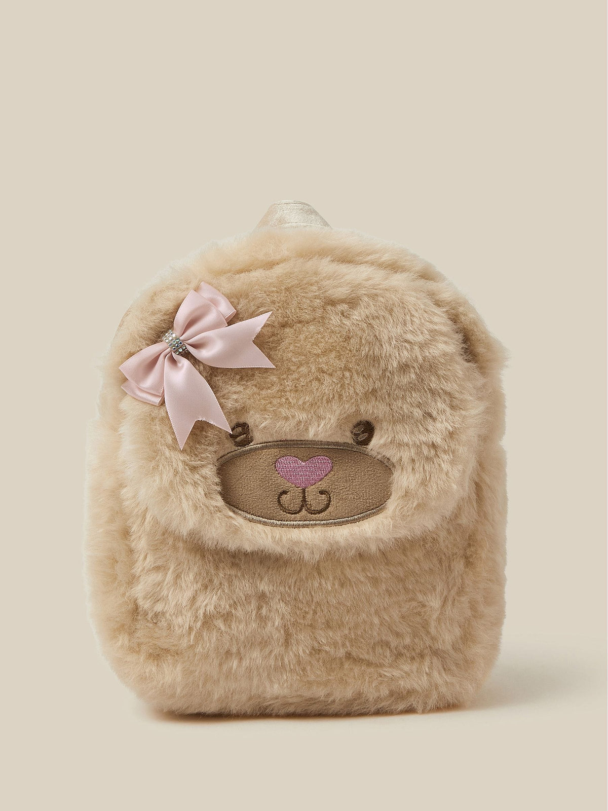 Monsoon Brown Fluffy Teddy Backpack - image 1
