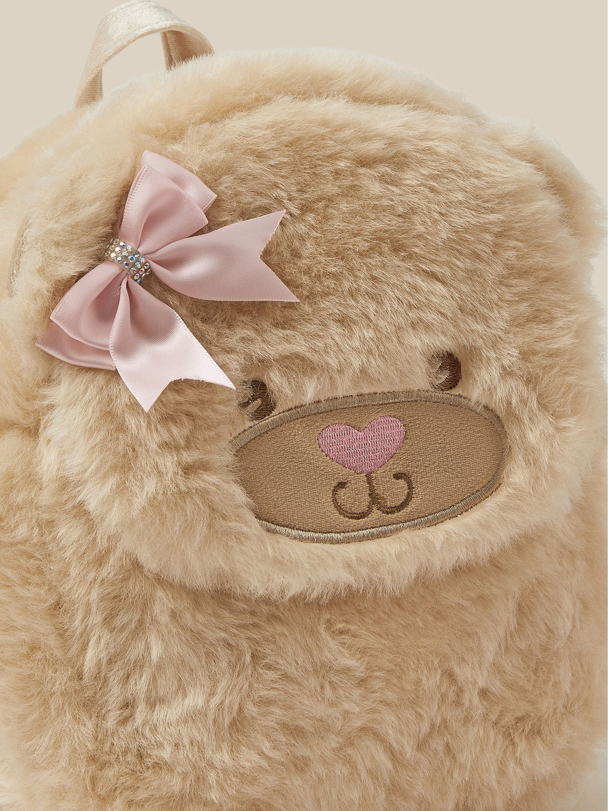 Monsoon Brown Fluffy Teddy Backpack - image 3