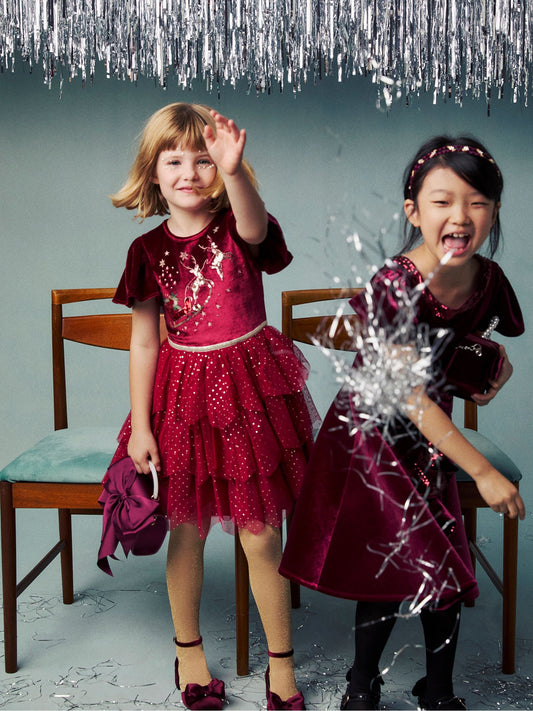 Monsoon Red Christmas Reindeer Disco Dress - image 1