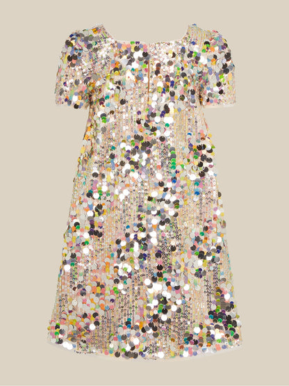 Dsiney Kidz - Monsoon Pink Zoe Rainbow Sequin Party Dress image 2