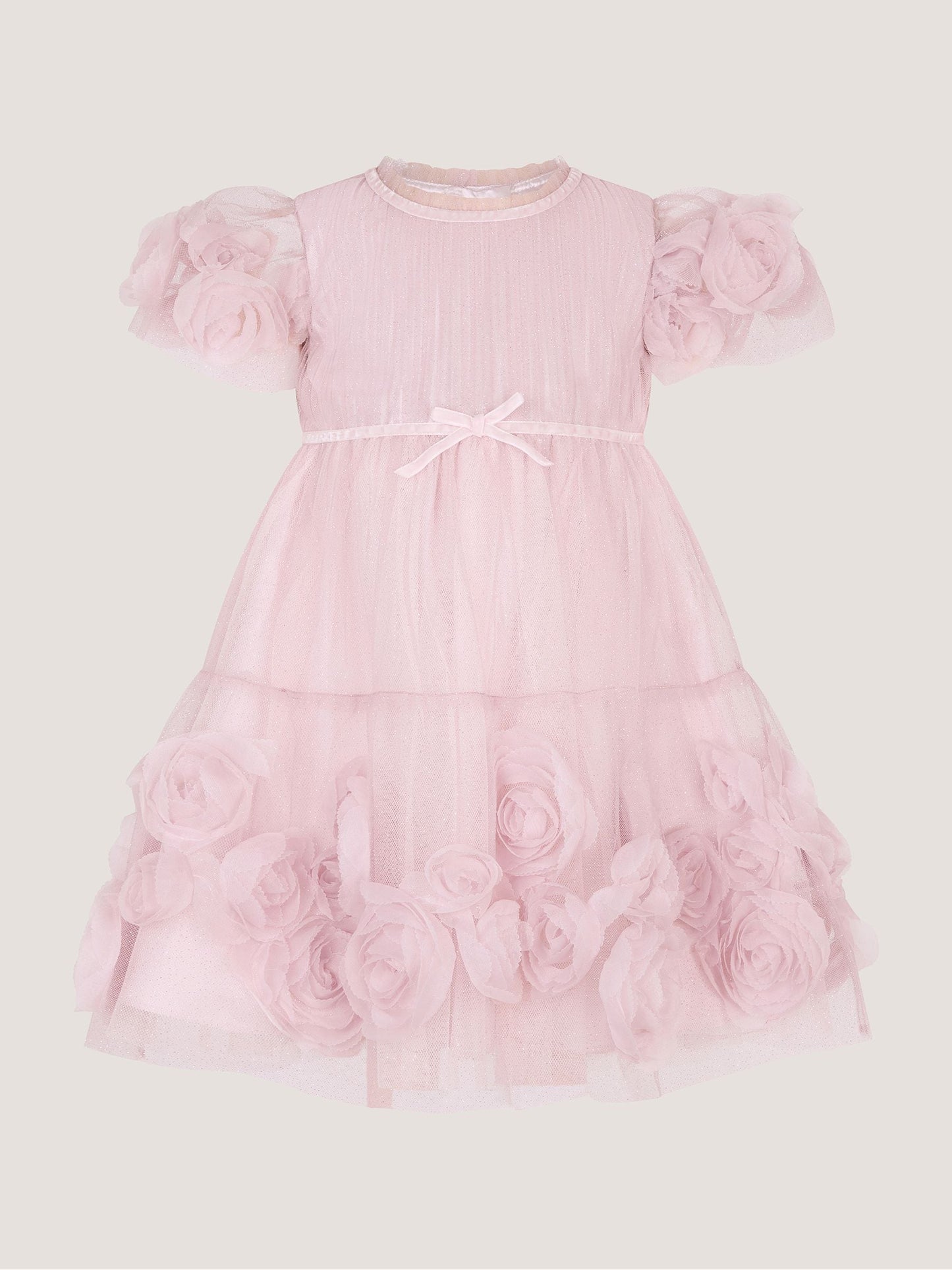 Dsiney Kidz - Monsoon Pink Baby Remi Rose Appliqué Glitter Party Dress image 1