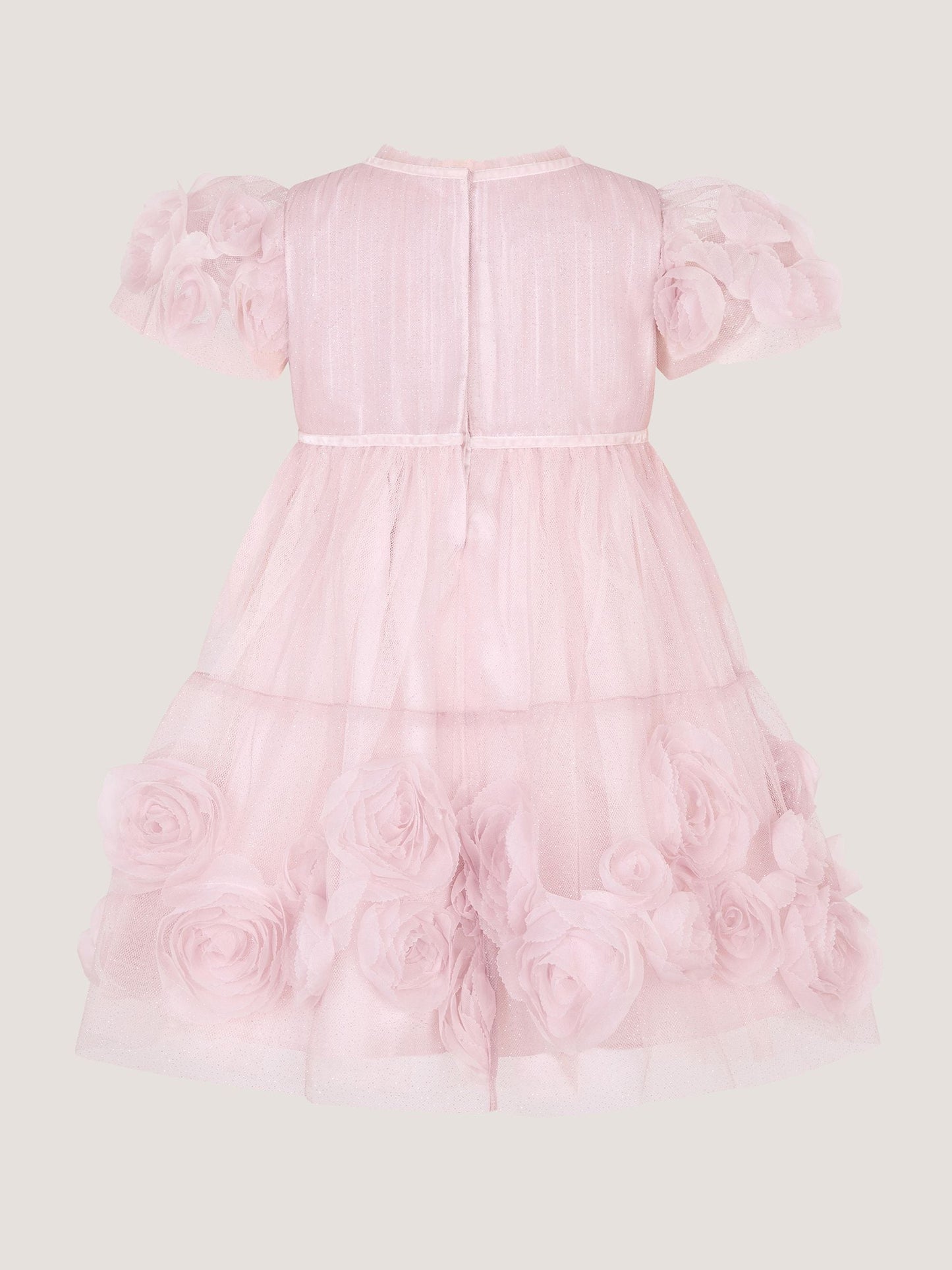 Dsiney Kidz - Monsoon Pink Baby Remi Rose Appliqué Glitter Party Dress image 2