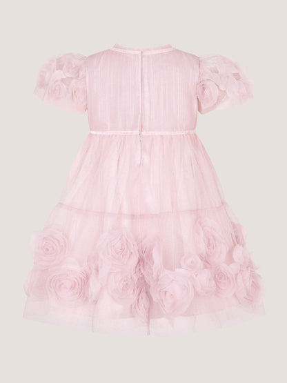 Dsiney Kidz - Monsoon Pink Baby Remi Rose Appliqué Glitter Party Dress image 2